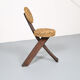 Original set of 4 tripod chairs by Frida Minet and Adrien Audoux, 1950s, France