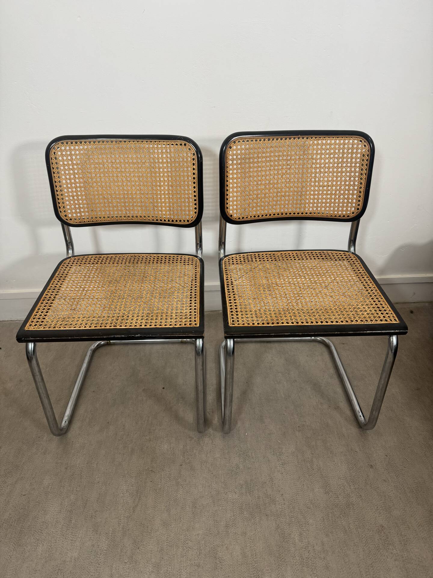 Paire de chaises Cesca Marcel Breuer made in Italy b32