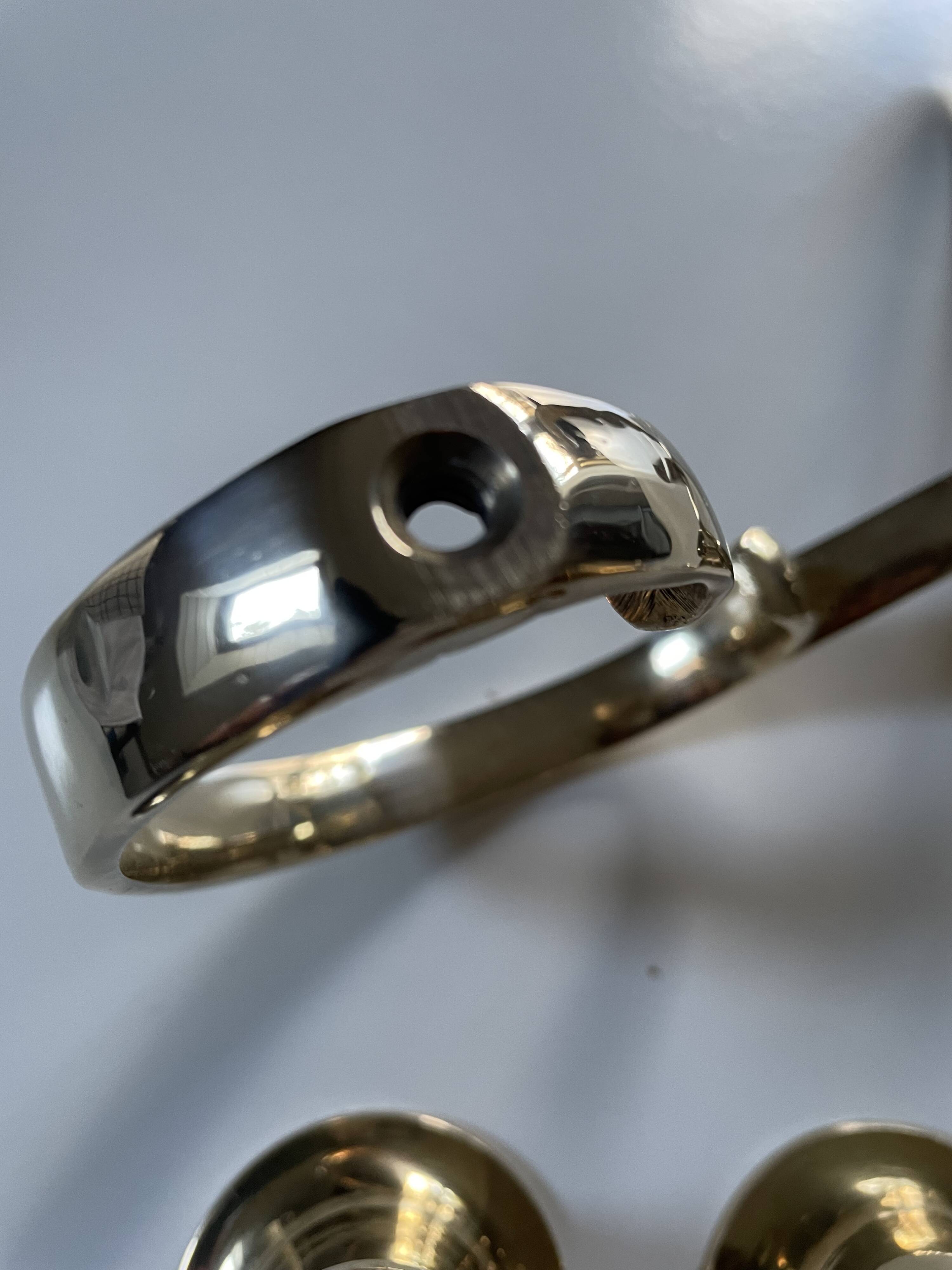 Gold-plated brass candlestick