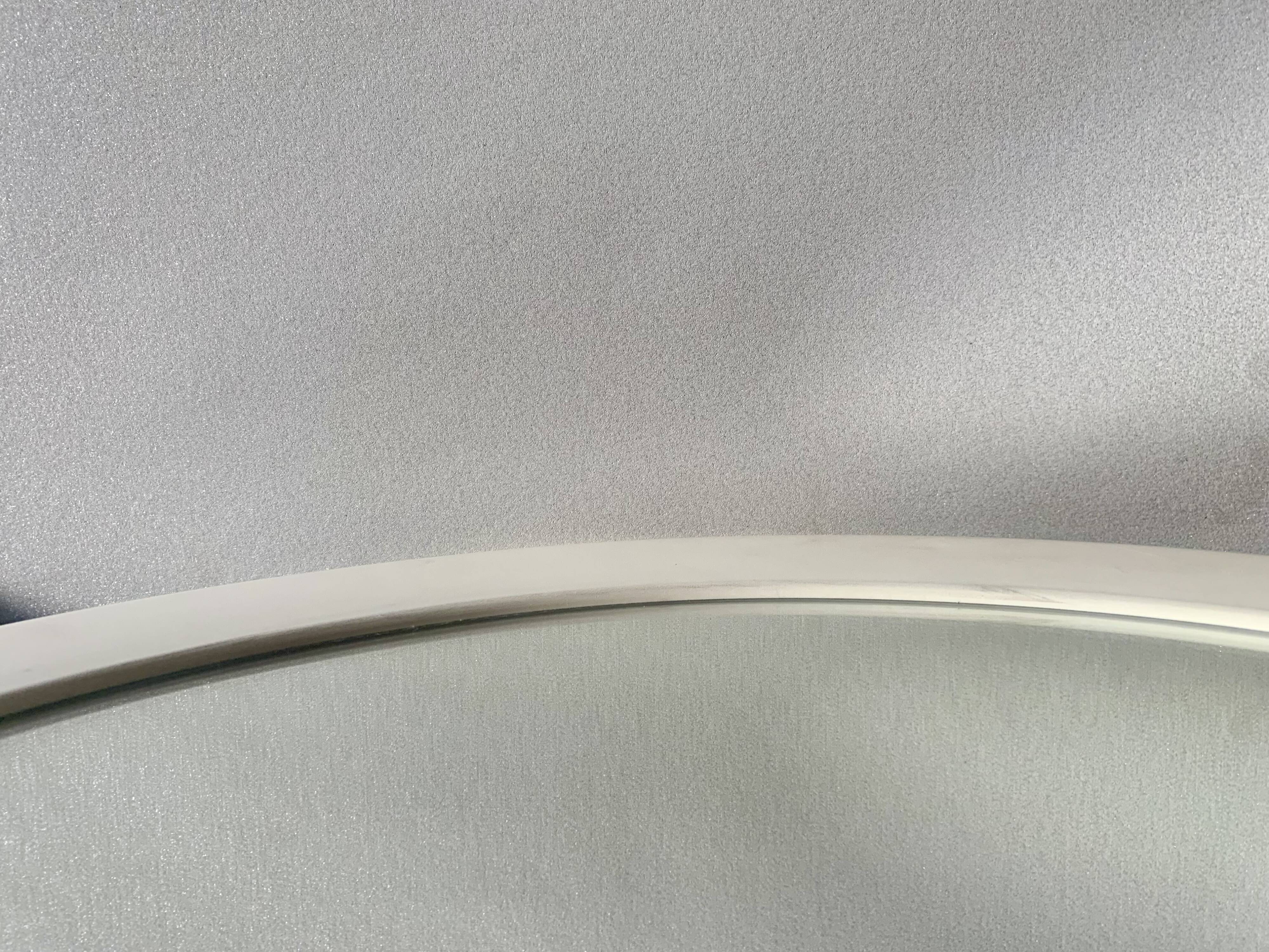 Vintage round white plastic mirror