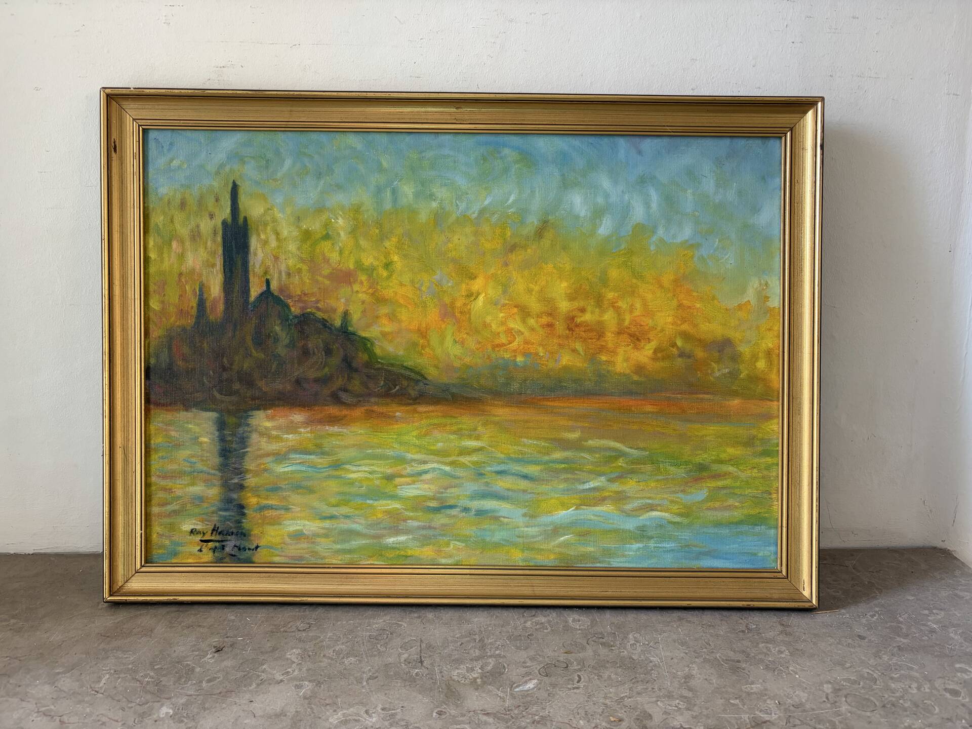 Saint George Major at dusk, oil on canvas signed
