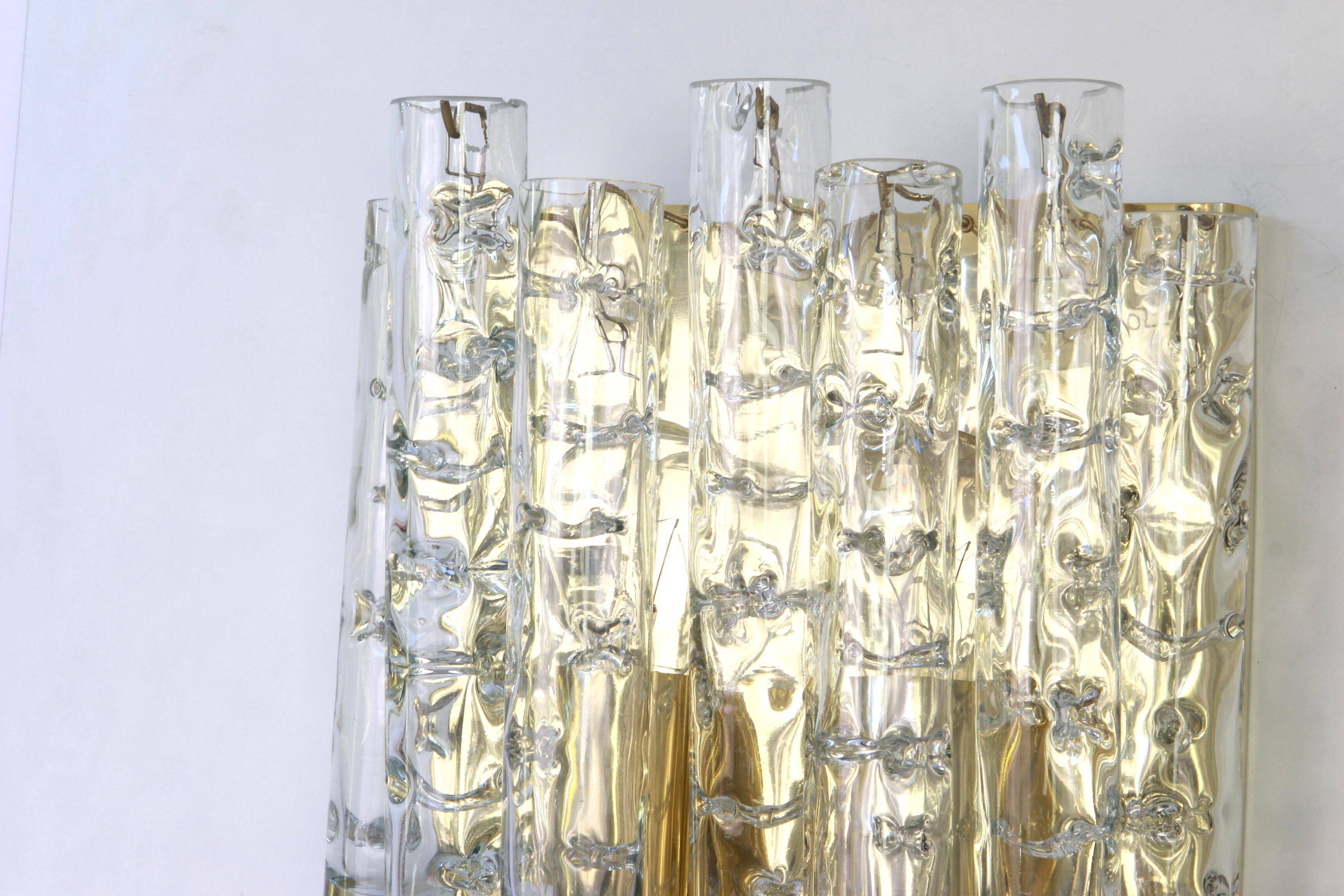 Pair of large Murano glass wall sconces by Doria, Germany, 1960s.