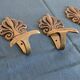 Bronze coat hook, Art Deco palmette decoration, 20th century – 3 available