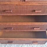 Vintage rattan chest of drawers circa 1960s