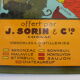 Poster, cardboard advertising plate for the vintage SORIN COGNAC 1960