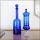 Blue glass carafe and candy box