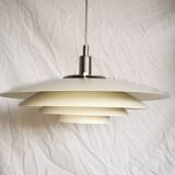 White pendant light, Scandinavian, space age, Poulsen style, 1990.