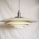 White pendant light, Scandinavian, space age, Poulsen style, 1990.