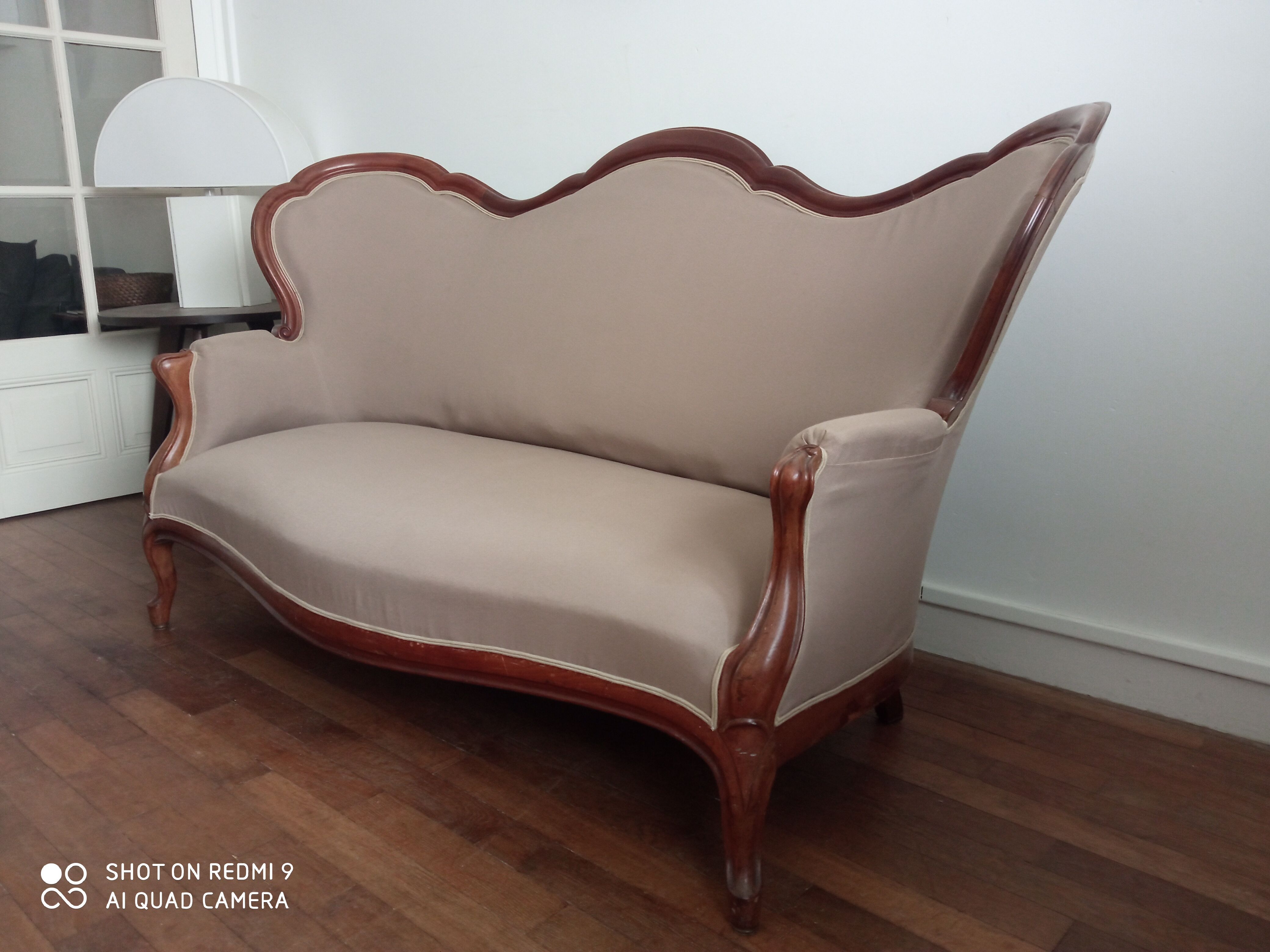 Old Napoleon III mahogany bench