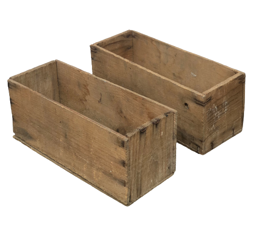 Old wood storage boxes