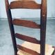 Rustic Ladder Back Oak and Rush Dining Chairs, 1960s, Set of 4
