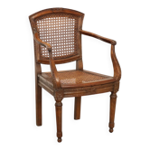 Antique neoclassical armchair in walnut and beech, France 18th century.