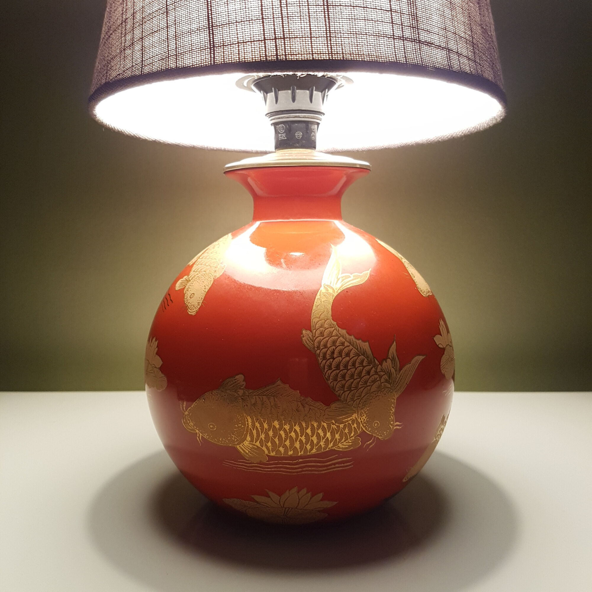 Lamp golden Carp Koi pattern