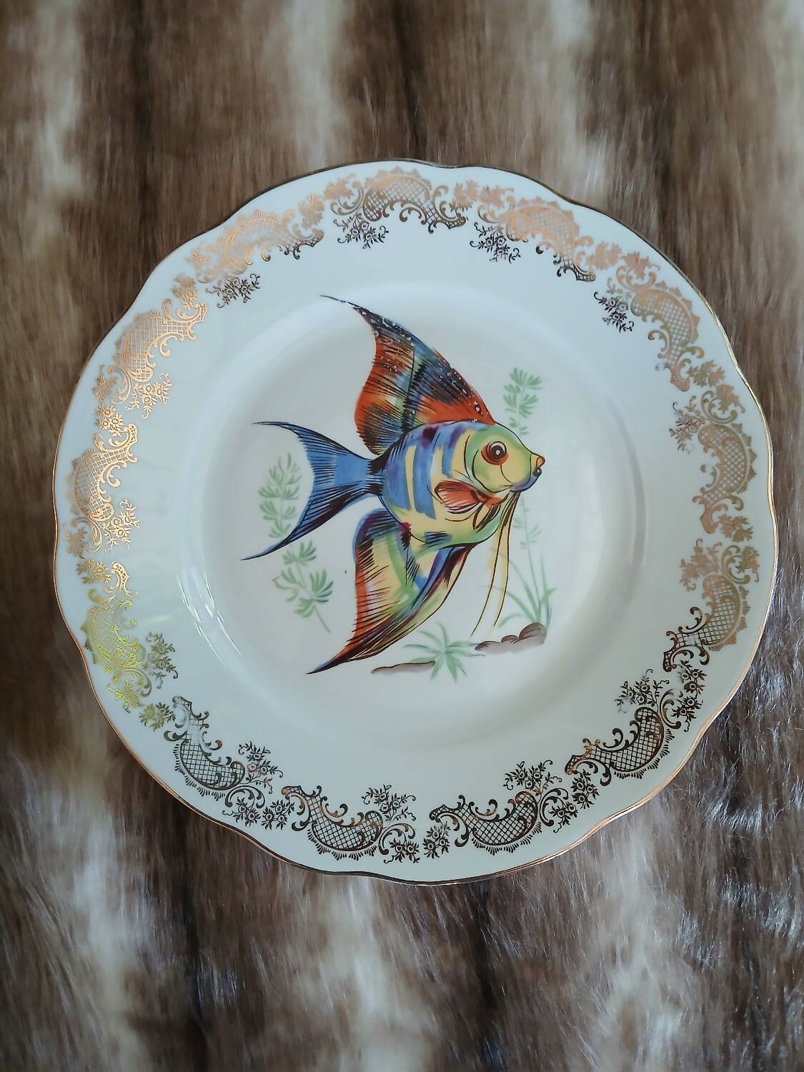 12 antique "Royal" dinner plates + 1 dish