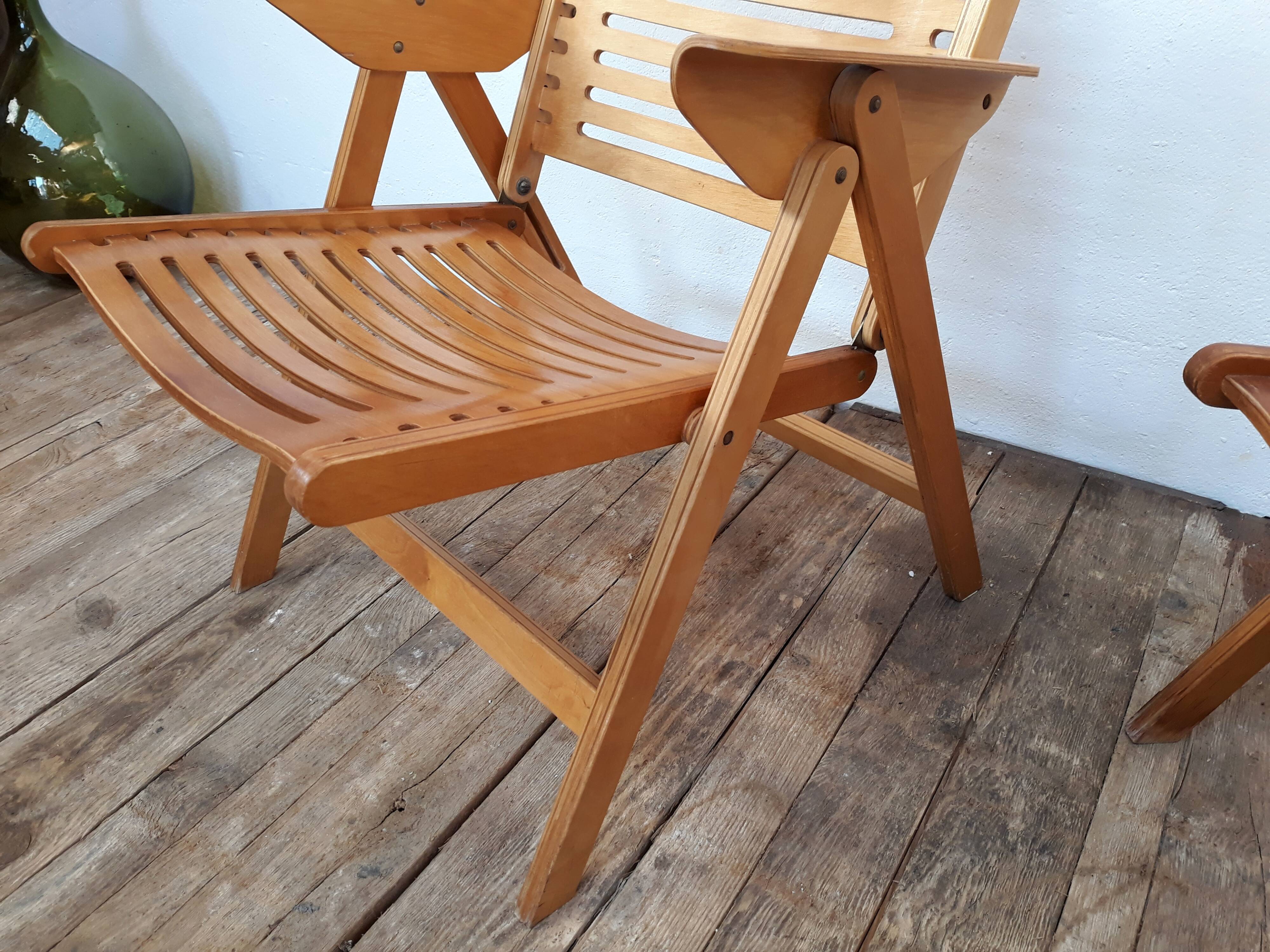 2 folding chairs vintage Rex lounge by Niko Kralj design