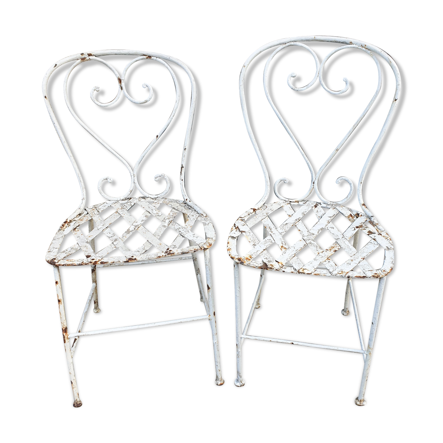 Chaises de jardin en fer forgé début XXème