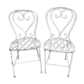 Wrought iron garden chairs early twentieth century