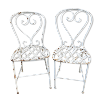 Wrought iron garden chairs early twentieth century