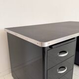 German Bauhaus Writing Desk in Black Lacquered Metal, 1925