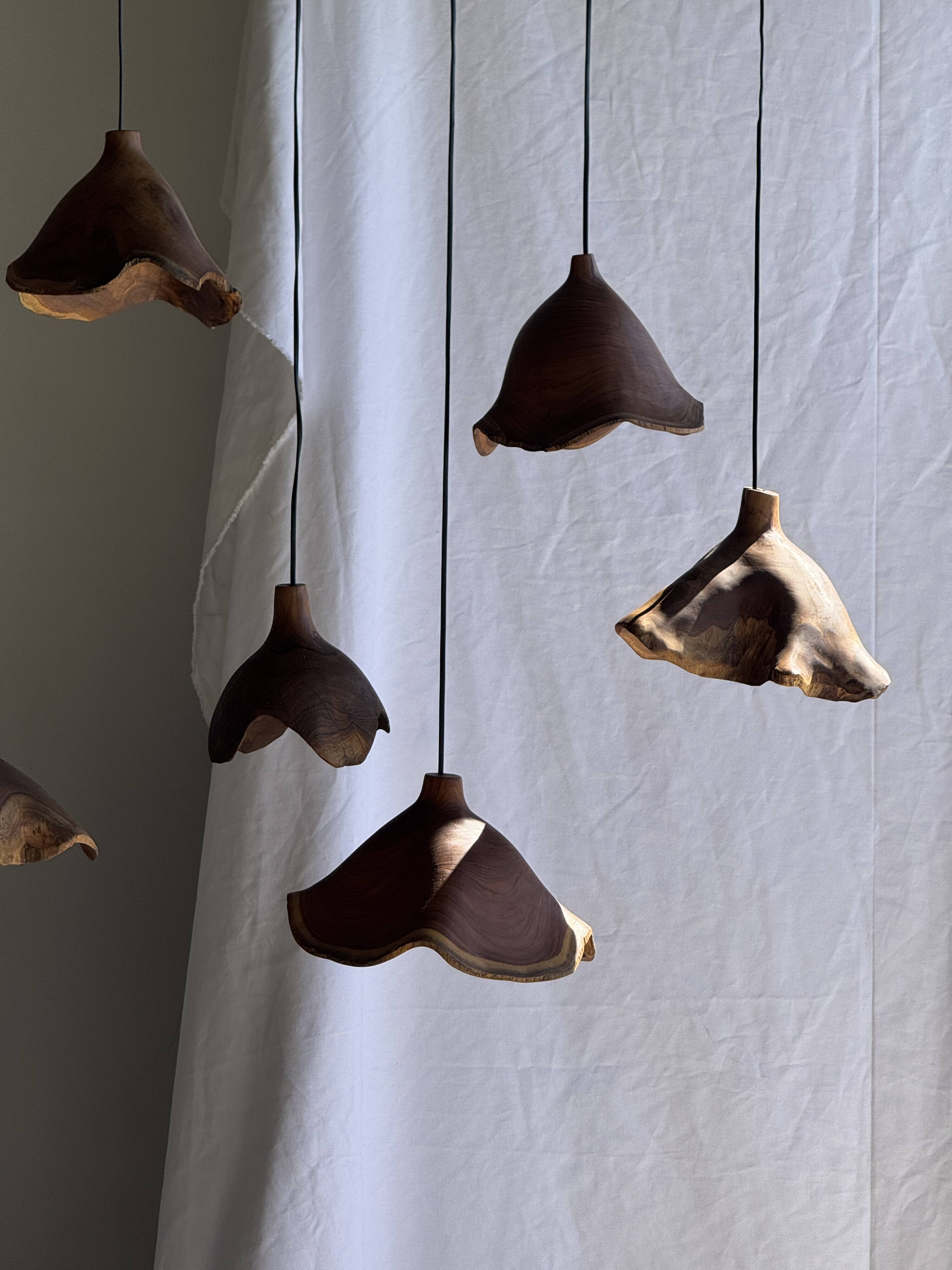 Small suspension in organic teak hat D30 H20