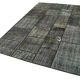 Hand-knotted oriental vintage 172 cm x 240 cm black patchwork carpet