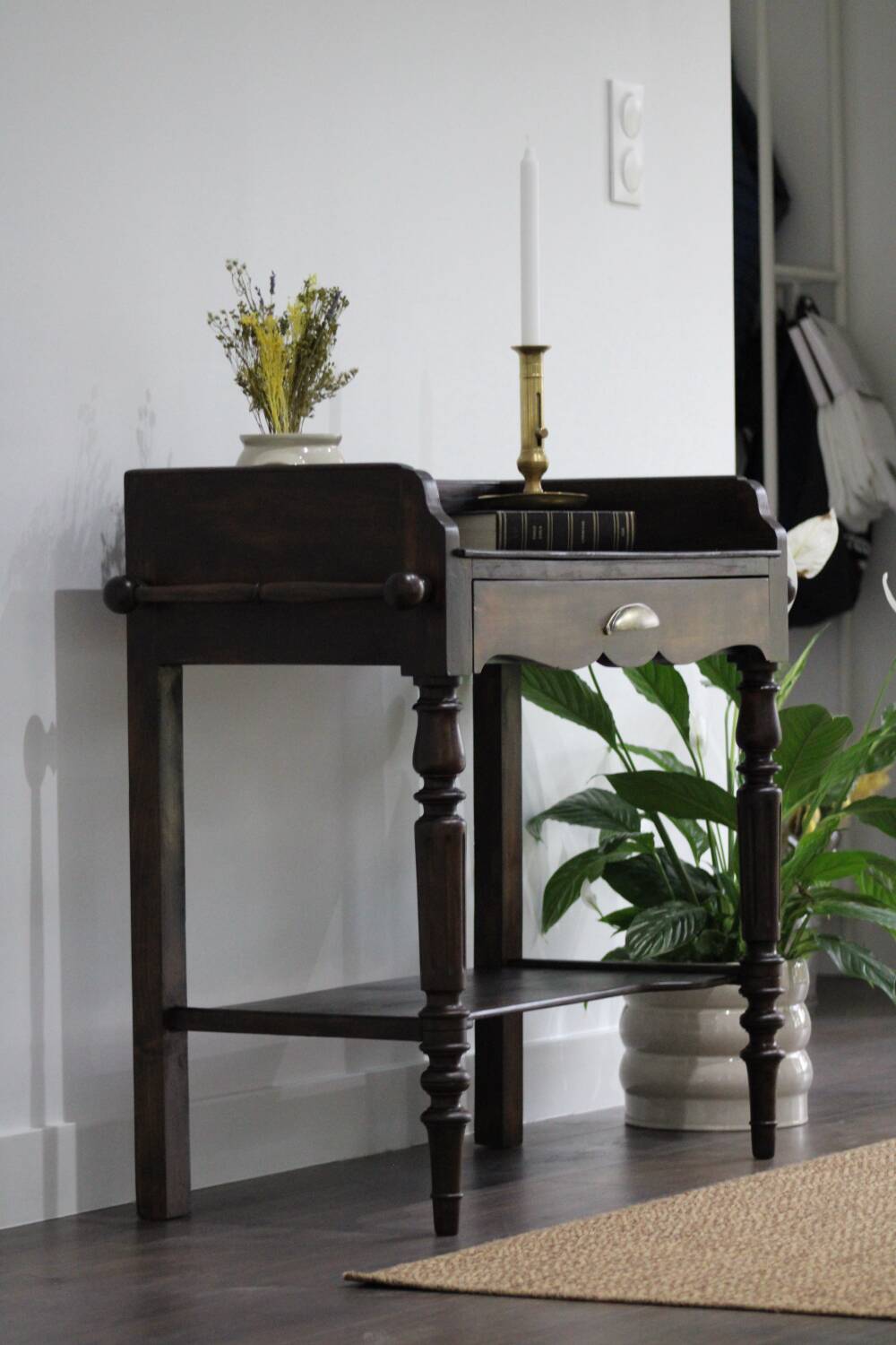 Solid wood serving cart
