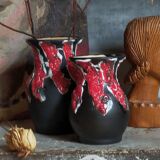 Duo of ceramic vases foams Fat Lava vintages