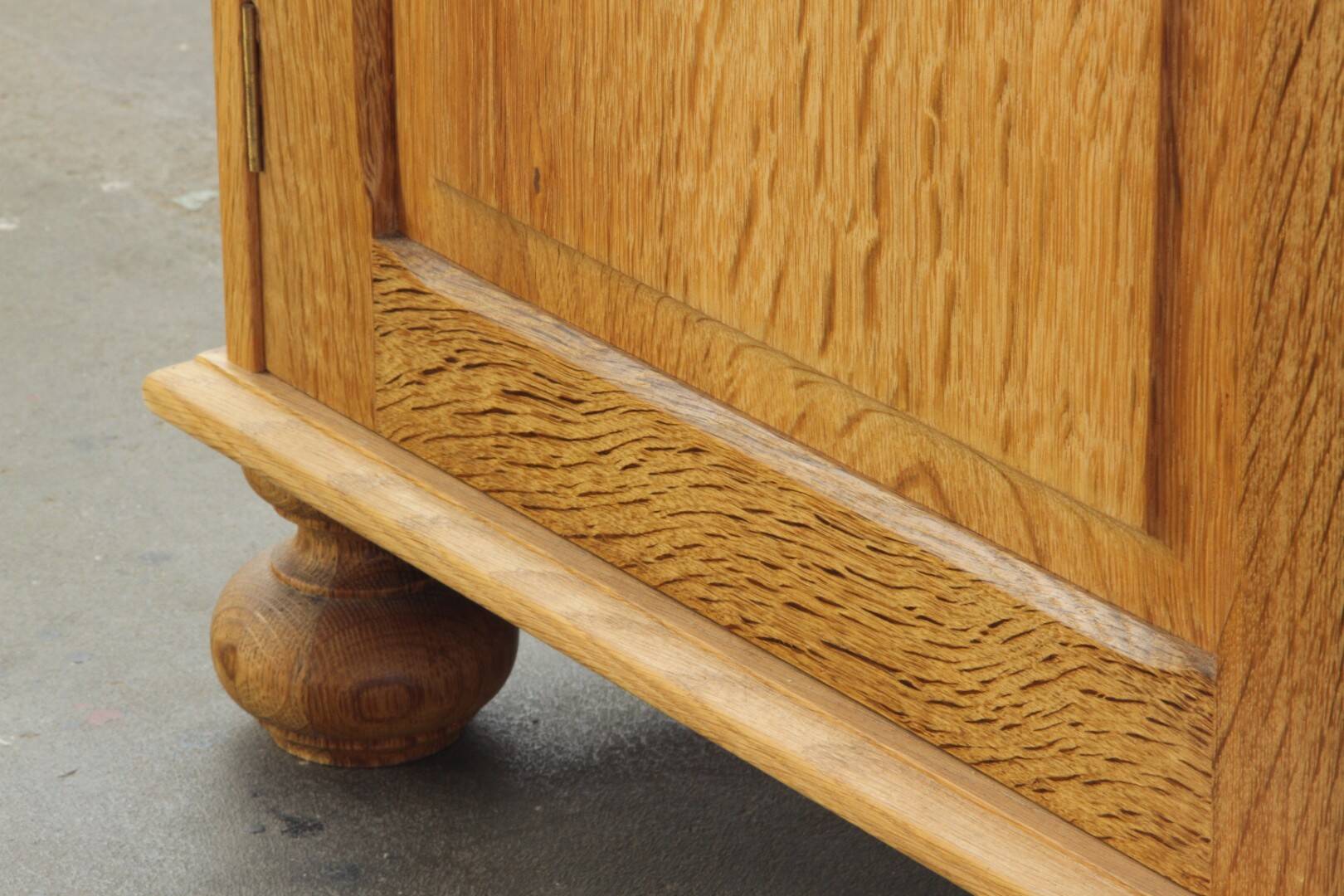 Vintage 1970 Danish Brutalist Light Oak Sideboard, Style of Henning Kjærnulf