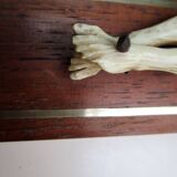 Crucifix XIX éme bois laiton -christ sculpté