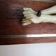 Crucifix 19th century wood brass - carved Christ