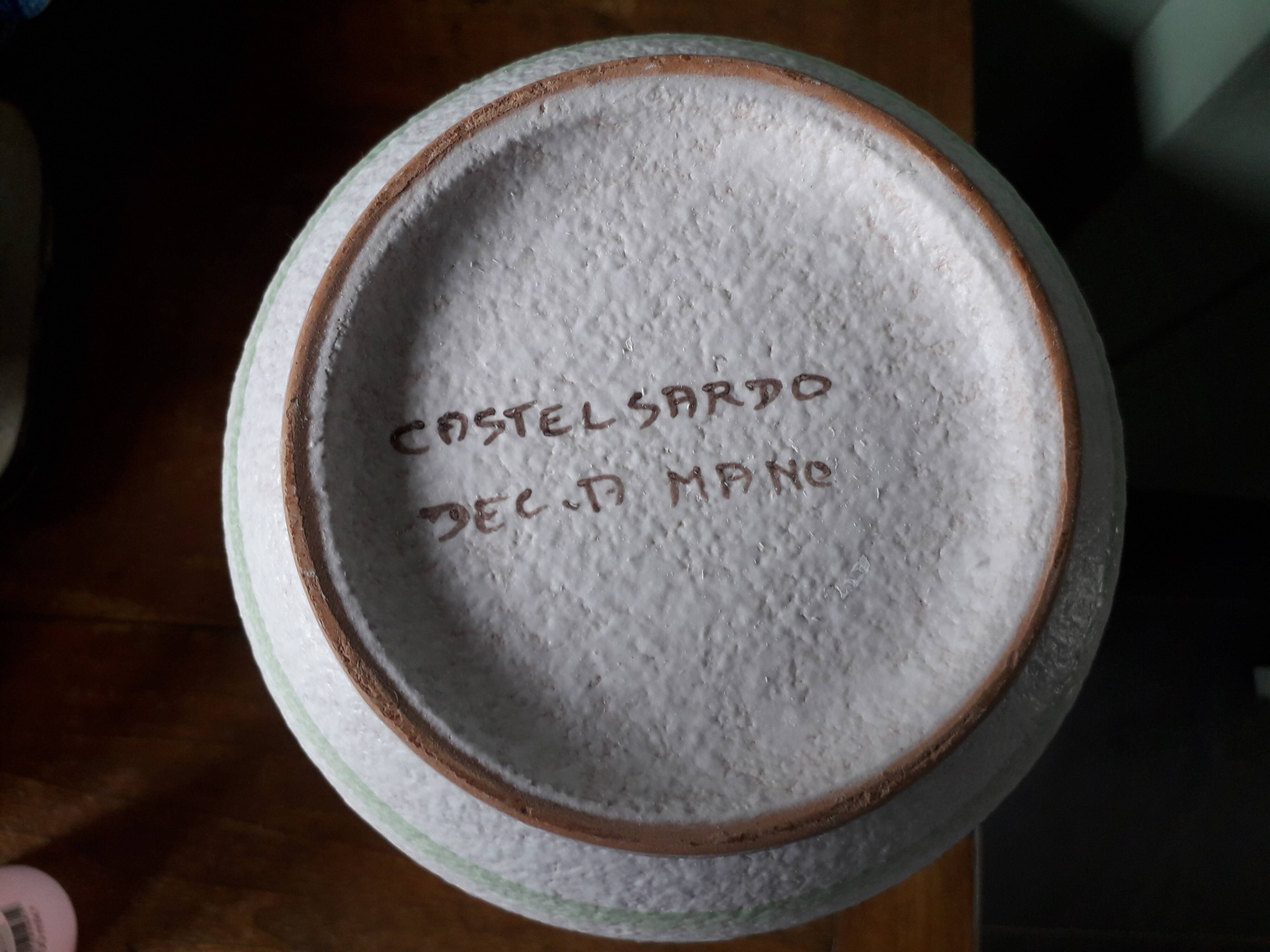 vase in Italian ceramic signed Castel Sardo