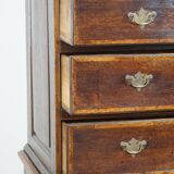 Early 18th century English oak chest on stand/ highboy