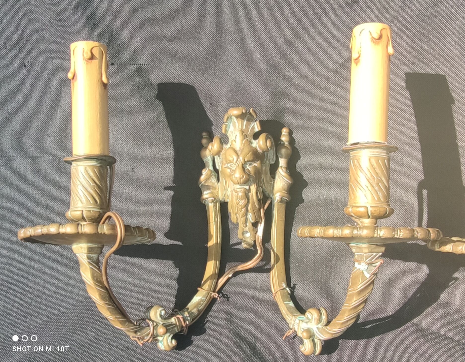 Series d e 3 applied in bronze/lion's head