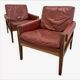 Vintage Danish Lounge Chairs In Rosewood And Leather. 1960s. 5