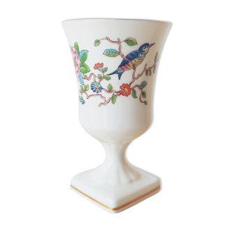 Vase porcelaine Aynsley décor oiseau et fleurs