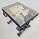 Cast iron & slate stone side table | 1960s