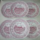 Set of 6 Italian ceramic dessert plates Swiss Landscape