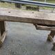 Old wooden workbench furniture by trade with vice