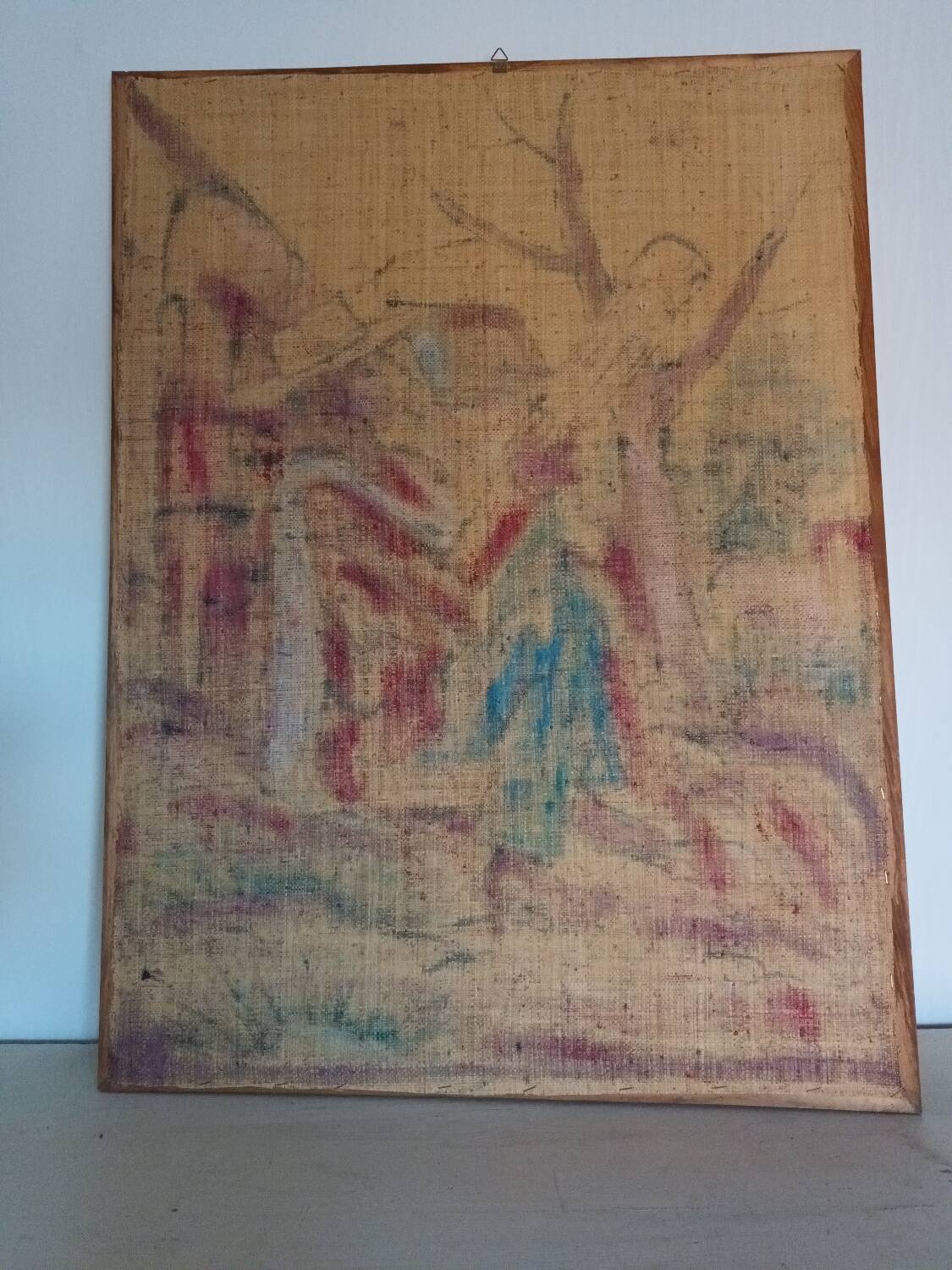 Vintage Madagascar figurative painting