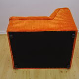 Orange corduroy modular sofa, 70s