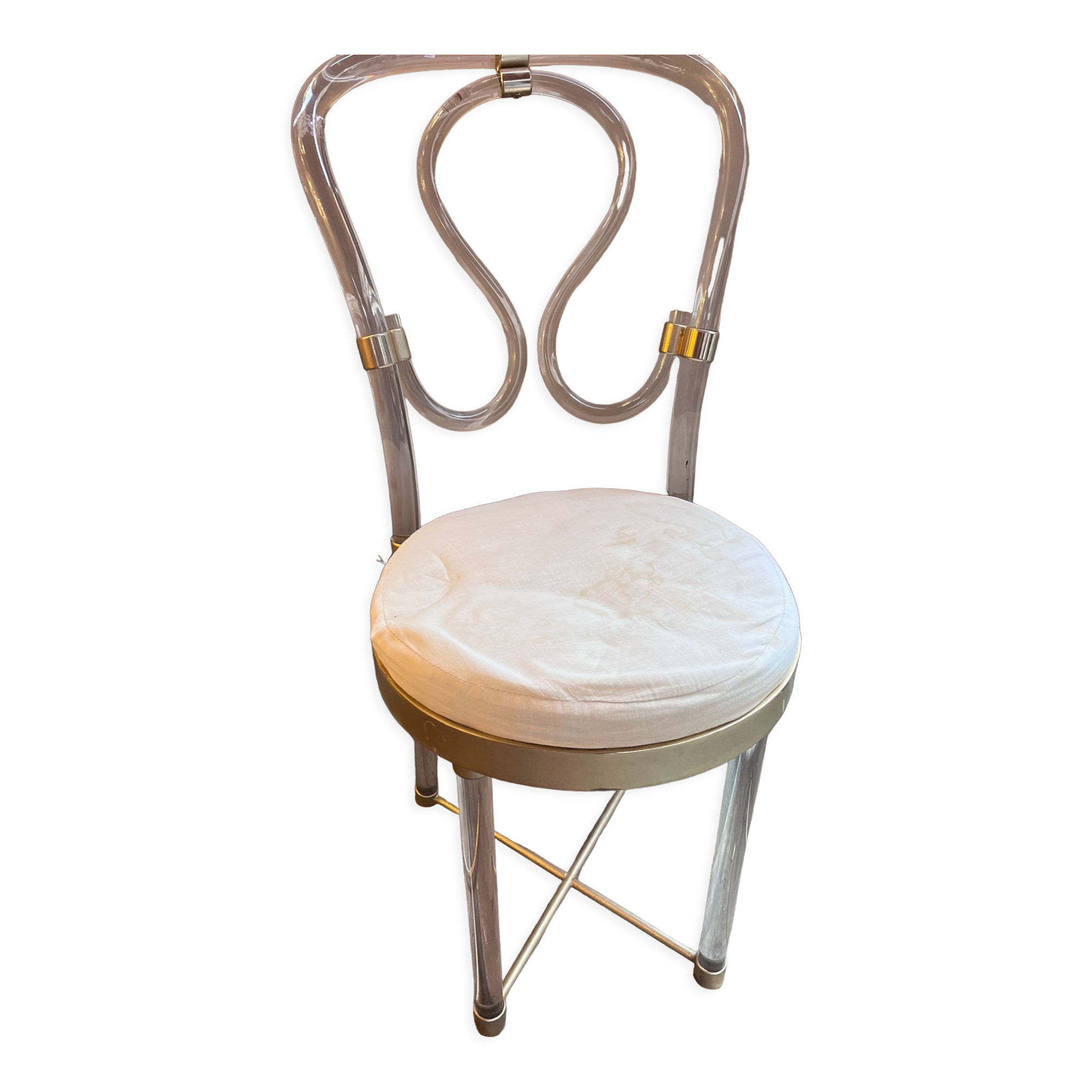 Chaise bistrot plexiglass vintage 1970