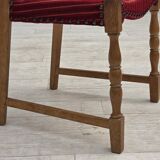 1970s, set of 6 Danish dining chairs, oak wood, furniture wool.