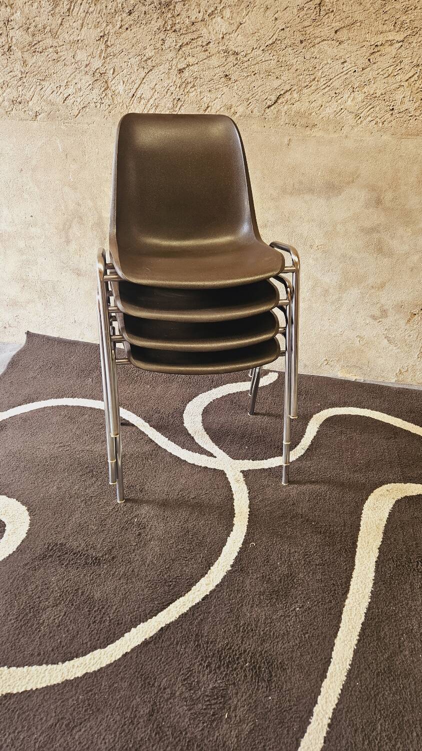 Lot de 4 chaises Helmut Starke année 1970
