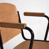 Vintage Style Dining Chairs with Arms (c.1950). Set of 4 Pieces