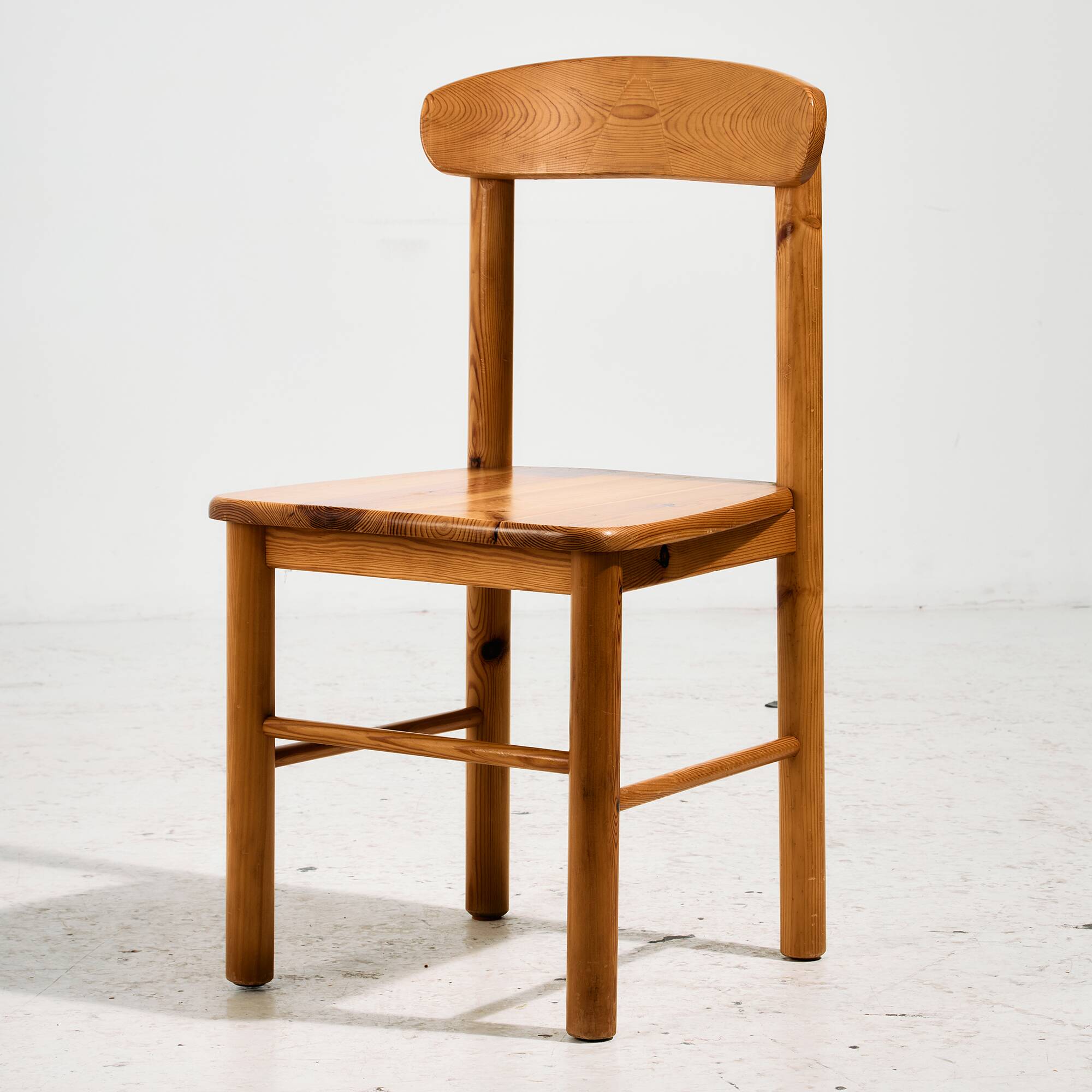 Pine dining set by Rainer Daumiller, Set of 7