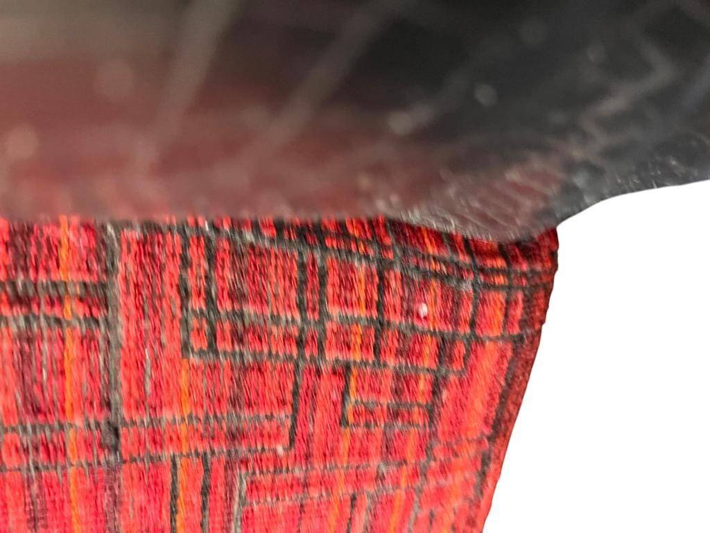 Vintage black and red sofa / three-seater / sofa bed