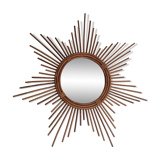 rattan sun mirror 70cm, 60s.
