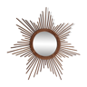 rattan sun mirror 70cm, 60s.