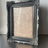 Cadre photo vintage en bois argenté 23 x 18 cm