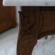 Louis XV-style toilet table in walnut and marble